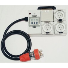Industrial Power board - 32 Amp 3 phase supply with 3x15 Amp outlets.
