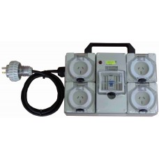 Industrial Power boards - 240V Supply, 10 Amp RCBO protected with 4  outlets.